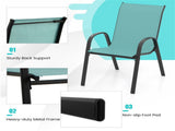Turquoise 2 Pack Stackable Patio Dining, Ergonomic Steel Frame Breathable Fabric Outdoor 85167863