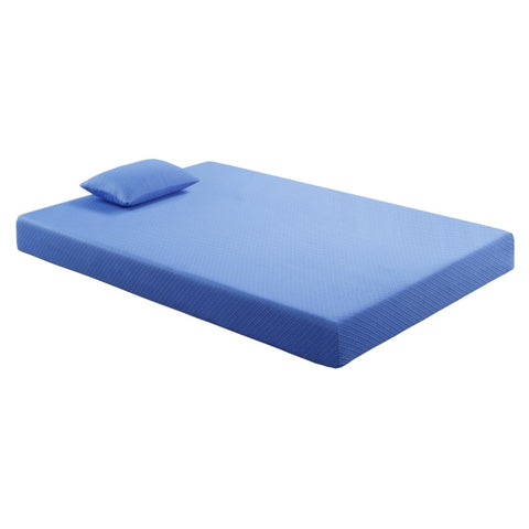 ZUN 7inch Full and Pillow Set Breathable Fabric Gel-Infused Memory Foam, Blue, B011P213348