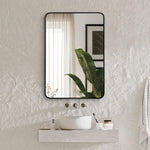 ZUN Black 24x32 INCH Metal Rectangle Barhroom mirror W2203135016