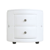 ZUN Elegant PU Nightstand with 2 Drawers and Crystal Handle,Fully Assembled Except Legs&Handles,Storage 14656992