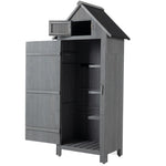 ZUN 30.3"L X 21.3"W X 70.5"H Outdoor Storage Cabinet Tool Shed Wooden Garden Shed Gray W142267668