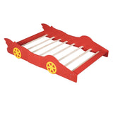 Full Size Race Car-Shaped Platform Bed with Wheels,Red WF298788AAJ