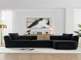 114" Cloud Sectional Couch with L-Shape Chaise, Modular Sofa with Movable Ottoman, Upholstered W1117P371650