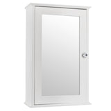 ZUN Single Door Mirror Indoor Bathroom Wall Mounted Cabinet Shelf White 90390074