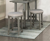 ZUN Light Gray Finish Counter Height Stools Set of 2, Foam Cushioned Seat Industrial Design Kitchen B011P238921