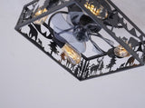 20'' Square Fabric Farmhouse Flush Mount Ceiling Fan .Bladeless Ceiling Fan 6 Speed Reversible with W3596P456605