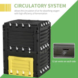 300L Garden compost bin with 48 vents Yellow 21531439