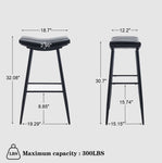 ZUN Counter Height Bar Stool Set of 2 for Dining Room Kitchen Counter Island, PU Upholstered Breakfast W1439125928