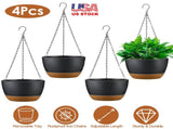 4 Pcs Minimalist Style Hanging Planters with 9.64-inch Diameter, Drainage Holes, and Removable 03039194