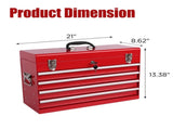 21" Metal Tool Box with 4 Drawers,Small Tool Chest with EVA Liners,Multi-Function Tool 25698626