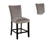 ZUN Attractive Set of 2pc Counter Height Chairs Dining Room Furniture Gray Flannelette Seat Nailhead B011P246278