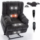 ZUN Dual Motor Heat Massage Infinite Position Up to 350 LBS Electric Power Lift Recliners with W1803P206487