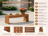Wood Backless Garden Bench for Patio, Balcony & Indoor Use, Compact Single-Seat Outdoor Bench, Easy 89603572