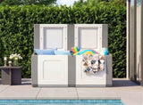 53 Gallon Large Outdoor PP Deck Box Waterproof Storage Box with Lockable Lid & Side Handles-Gray 20974750