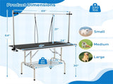 Foldable Pet Grooming Table with Adjustable H-shaped Arms, 330 LBS Capacity for Small-Large Dogs 48300431