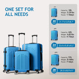 Curved Vertical Stripe 3-in-1 Trolley Case - Royal Blue 53824711