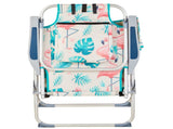 63*70*99cm Heightened Oxford Cloth Silver White Aluminum Tube Bearing 100kg Beach Chair Flamingo 01440155