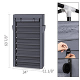 ZUN 10 Tiers Shoe Rack with Dustproof Cover Closet Shoe Storage Cabinet Organizer Gray 71707810