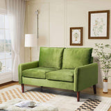 54" Velvet Sofa for Small Spaces, Modern Army Green Fabric Couch with Plush Comfort, Compact Living 26639465