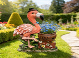 Outdoor Garden Sculpture Flamingo Flower Pot Planter - Unique Yard Statue Decoration, Interesting W5398P454682