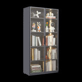 ZUN Best selling new design double door metal glass display storage cabinet with light strip for living W2385P152311