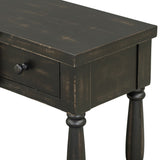 U_STYLE Retro Senior Console Table for Hallway Living Room Bedroom with 4 Front Facing Storage WF312987AAB