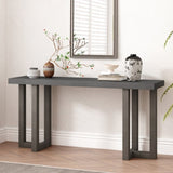 U_STYLE Geometric Design Console Table with Solid Pine Legs,Suitable for Entryway, Hallway, Living N711P289128D