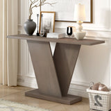 Mirod Console Table with Natural Wood Veneer,V-Base Design for Classic Versatility ,Perfect for N760P237962N