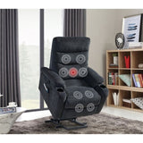 ZUN Electric Power Lift Recliner Chair with Massage and Heat for Elderly, 3 Positions, 2 Side Pockets, 08792062