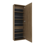 FM FURNITURE Queen Creek Shoe Rack with Mirror and One Door, Natural Oak B128P293869