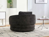 30"W Modern Round 360&deg Swivel Barrel Accent Chair with Pillow, Chenille Upholstered Comfy Barrel W3118P384514