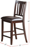 Simple Contemporary Set of 2 Counter Height Chairs Brown Finish Dining Seating Cushion Chair Unique B01157356
