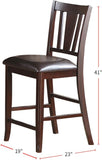 Simple Contemporary Set of 2 Counter Height Chairs Brown Finish Dining Seating Cushion Chair Unique B01157356