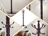 Freestanding Wooden Coat Rack, Vintage Natural Birch Wood Coat Tree with Hooks, Sturdy Hall Tree for 07269466