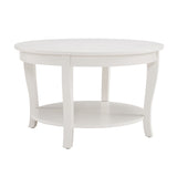 Traditional Round Coffee with Open Storage Shelf,2-Tier Storage Wood Center Circle Accent W1693P216918