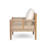 Modern Outdoor Woven Lounge Chair with Solid Wood Frame and Comfortable Polyester Cushions, Perfect N767P255038T