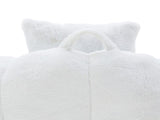 Giant Bean Bag Chair withFootstool, Oversized Bean Bag for Adults and Kids, Faux Fur Shell-Shaped W2677P306793