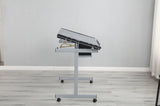 Adjustable Art Drawing Desk Craft Station Drafting with 2 fabric Drawers and 4 Wheels W347P330973
