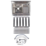 28.3in Stainless Steel, Left, Right Wash, Silver with Water Faucet Free Standing Laundry 61405108