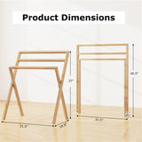 Teak Wood Towel Rack Foldable 93584914