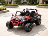 Red 2 Seater 24V Kids Electric Car, Remote Control 3 Speed LED Lights Music Horn Spring Suspension 71191897