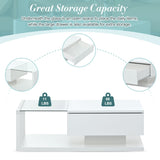 ON-TREND Modern Coffee Table with Tempered Glass, Wooden Cocktail Table with WF303936AAK