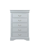 Platinum 5-Drawer Chest with Metal Handles B062P209039