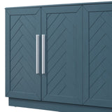 TREXM Sideboard with 4 Doors Large Storage Space Buffet Cabinet with Adjustable Shelves and Silver N715P192557M