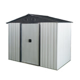 8ft x 4ft Outdoor Metal Storage Shed with Sliding Door and foundation for Backyard, Patio, Lawn W540P185253