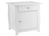 Single Door Bedside Cabinet with A Drawer White 92297256