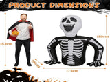 6ft Half-Skull Inflatable Decoration with 3 LED Lights, Black and White, 1000mA, 12V 33085710