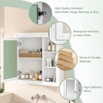 ZUN Bathroom Medicine Cabinet with Mirror, Wall Mounted Mirror Cabinet with Storage Organizer, Over the N710P209436K