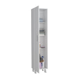 Vintro Storage Cabinet, Broom Hangers, Metal Handle -White B20092126