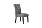 ZUN Charcoal Fabric Set of 2 Dining Chairs Contemporary Plush Cushion Side Chairs Tufted Back Chair B011119662